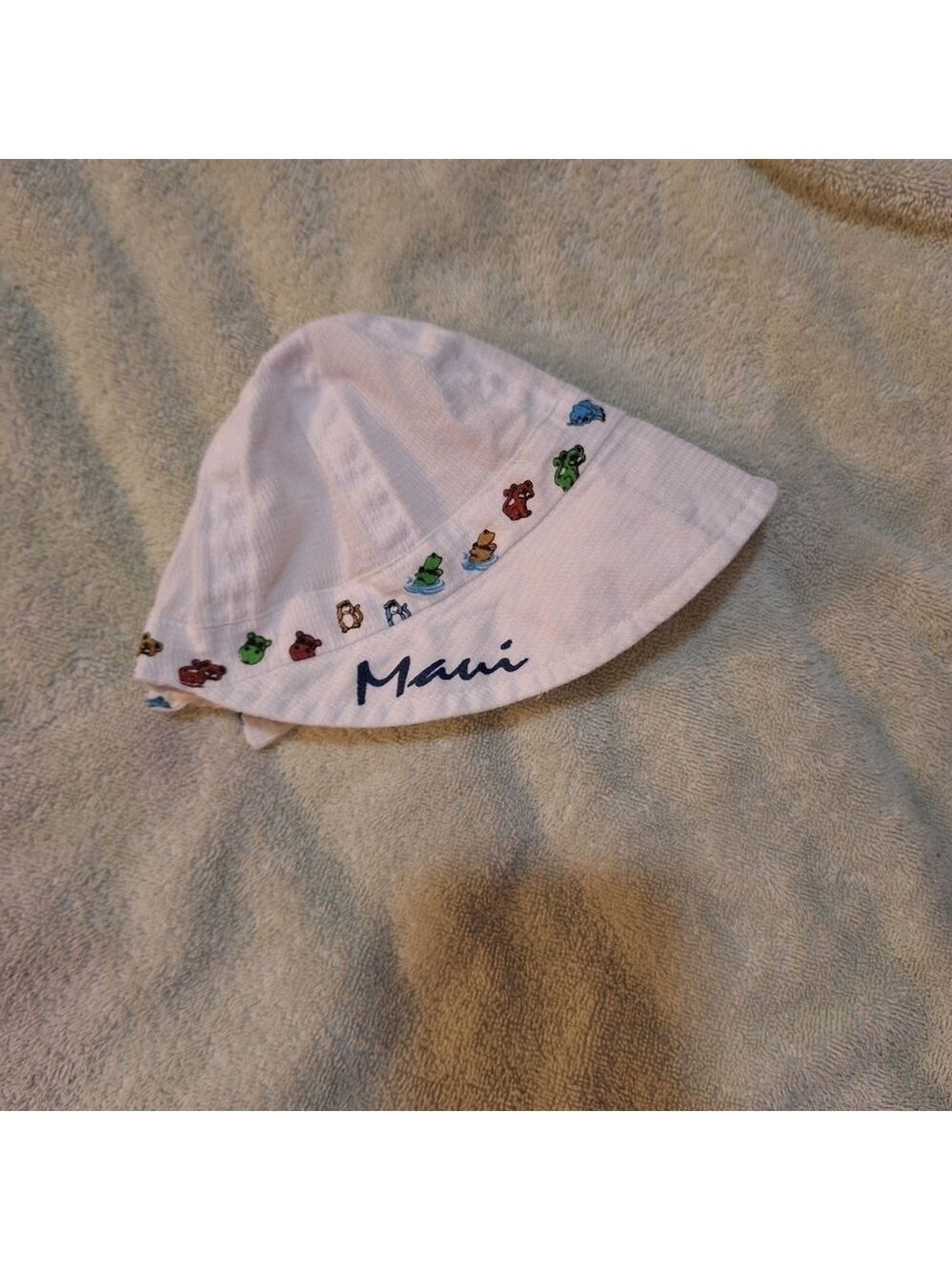 Baby Kids White Sun Bucket Hat Maui